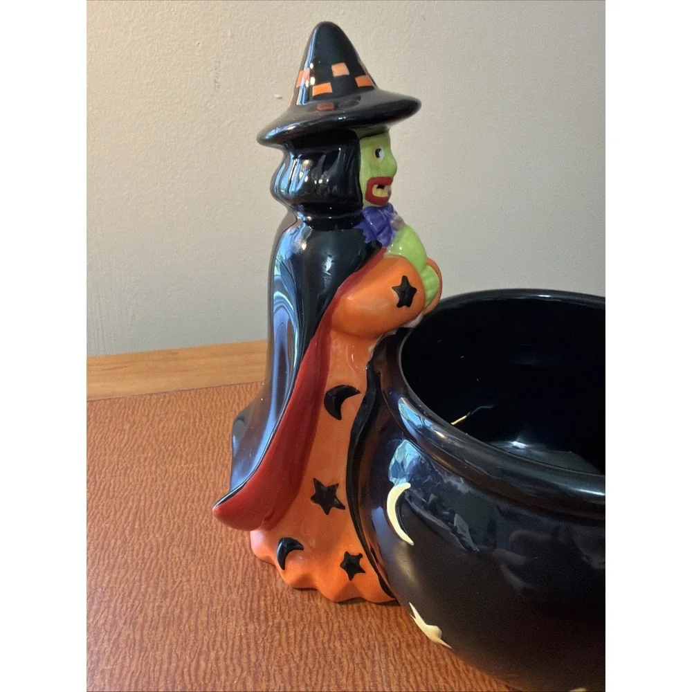 Vintage Mary Engelbreit Halloween Witch Candy Bowl 6